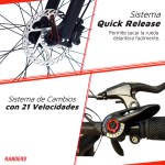 Bicicleta Mountain Bike Casus Rodado 29 Negro Rosa RANDERS
