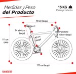 Bicicleta Mountain Bike Casus Rodado 29 Negro Turquesa RANDERS