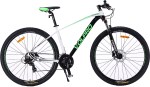 Bicicleta MTB PRO700 - R29, T18", 21V, Disco Hidráulico, Blanca, Negra y Verde