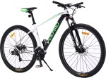 Bicicleta MTB PRO700 - R29, T18", 21V, Disco Hidráulico, Blanca, Negra y Verde
