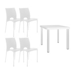 Juego de mesa Timbu + 4 sillas boston blancas