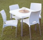 Juego de mesa Timbu + 4 sillas boston blancas