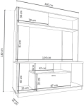 Modular Para TV Londres 860 Roble Nebraska Gris DELOS
