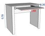 Escritorio Con Bandeja Para PC 3042-Cta Caoba TABLES