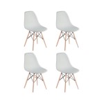 JUEGO DE 4 SILLAS DE DISEÑO EAMES BLANCA