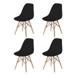 JUEGO DE 4 SILLAS DE DISEÑO EAMES NEGRAS