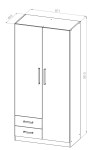 Placard 2 Puertas de 87 Cm Pac090 Blanco DIELFE