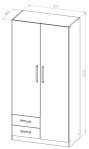 Placard 2 Puertas de 87 Cm Pac090 Wengue DIELFE