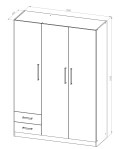 Placard 3 Puertas de 130 Cm Pac130 Roble DIELFE