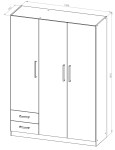 Placard 3 Puertas de 130 Cm Pac13 Wengue DIELFE