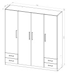 Placard 4 Puertas de 173 Cm Pac170 Venecia DIELFE