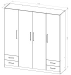 Placard 4 Puertas de 173 Cm Pac170 Wengue DIELFE