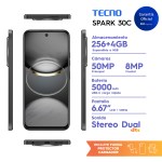 TECNO SPARK 30c KL5 4GB256GB NEGRO