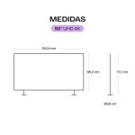 Smart TV Google TV QT-50UHD20312-257 - 50 Pulgadas, 4K Ultra HD, HDR10+, Negro