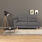 Sillon Sofa 3 Cuerpos Escandinavo Pana Gris Oscuro 1.90 MTS