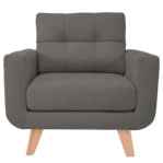 Sillon Sofa 1 Cuerpo Poltrona Escandinavo Pana Gris Oscuro 0.80 MTS