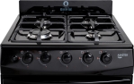 Cocina Multigas MASTER STYLE NEGRO 56 CM 4 Hornallas ESCORIAL