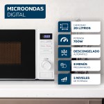MICROONDAS 94MPHDW20UAP 20L 700W DIGITAL BL PHILCO