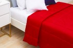 Cubrecama Oro Liso Twin - 160x240 cm, Microfibra, Matelaseado, Rojo