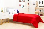 Cubrecama Oro Liso Twin - 160x240 cm, Microfibra, Matelaseado, Rojo