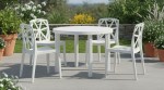 Mesa Redonda Guinea F413000 - 90cm, 4 Personas, Resistente a UV, Blanca