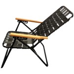 Reposera LH-207 - 5 Posiciones, Caño y Tela Negra, Apta Exterior