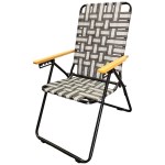 Reposera LH-208 - 5 Posiciones, Caño Negro, Tela Negro/Gris