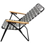 Reposera LH-208 - 5 Posiciones, Caño Negro, Tela Negro/Gris