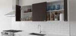 Alacena 4036 - Blanco/Wengue, 3 Puertas, 2 Estantes