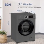 Lavarropas BGH BWFE06S24AR - 6kg, 1000RPM, Inverter, Eficiencia A+++, Gris