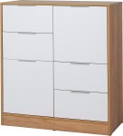 COMODA MURANO HICKORY / BLANCO TX MUEBLES RICCHEZZE