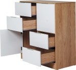 COMODA MURANO HICKORY / BLANCO TX MUEBLES RICCHEZZE