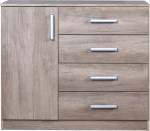 COMODA IMPERIO 4C 1P NEBRASKA GRIS MUEBLES RICCHEZZE
