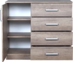 COMODA IMPERIO 4C 1P NEBRASKA GRIS MUEBLES RICCHEZZE