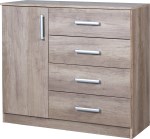 COMODA IMPERIO 4C 1P NEBRASKA GRIS MUEBLES RICCHEZZE
