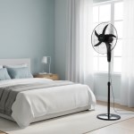 Ventilador de Pie 20B1AE1 - 20", 85W, 5 Aspas Hélice de Avión, 3 Velocidades