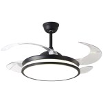 Ventilador de Techo Retráctil EVA-42-B - 1.07m 28W 6 vel. LED Control remoto