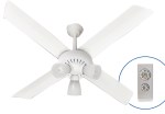 Ventilador de Techo VTA420B - 1.20m, Con Luz, 4 Palas Blancas, Control Remoto