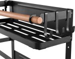 Repisa Magnética REP400 - Organizadora, Acero/Madera, Soporta 12 Kg, Negra Mate