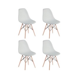 Juego De 4 Sillas De Diseño Eames Blanca