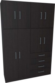 Placard 2 Cuerpos con 8 Puertas 142 Cm 3572 Wengue MUEBLES ORLANDI