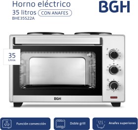 Horno Eléctrico Grill BHE35S22A 35 Litros 1600 W Con Anafes BGH