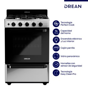 Cocina Cd5603ai0 56Cm 4 Hornallas Ix