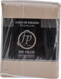 Juego De Sabanas Premium 2 1/2 Plazas Beige 