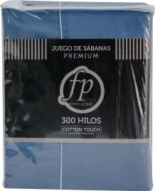 Juego De Sabanas Premium 2 1/2 Plazas Azulino 