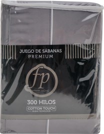 Juego De Sabanas Premium 2 1/2 Plazas Gris 
