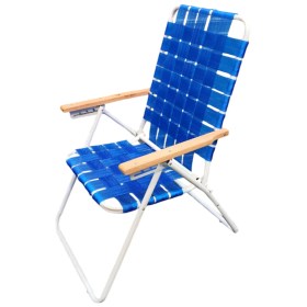 Reposera Lh210 5Pos Caño Bl  Tela Az