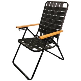 Reposera Lh207  5 Posiciones, Caño Y Tela Negra, Apta Exterior