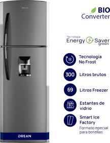 Heladera 300L No Frost Rda300fbrt C/Disp Gr.