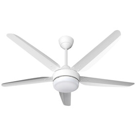 Ventilador De Techo Isg56  80W 5 Vel. 5 Aspas Led Control Remoto Blanco